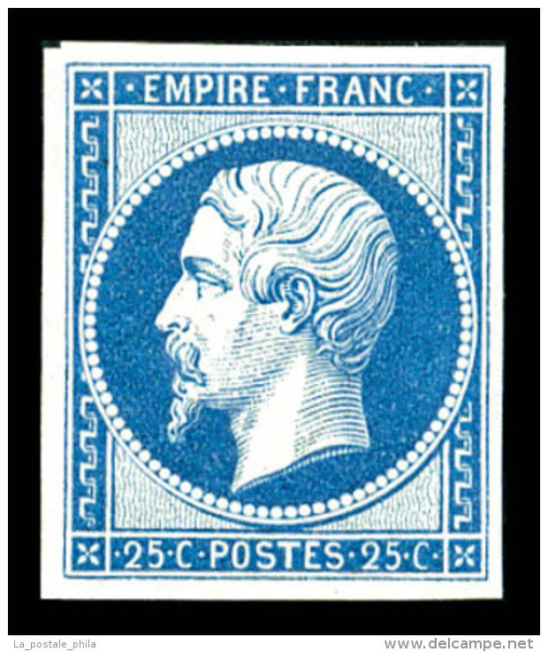 ** N°15c, 25c Bleu, Impression De 1862, FRAÎCHEUR POSTALE, SUP (certificat)   Qualité: ** - 1853-1860 Napoleon III