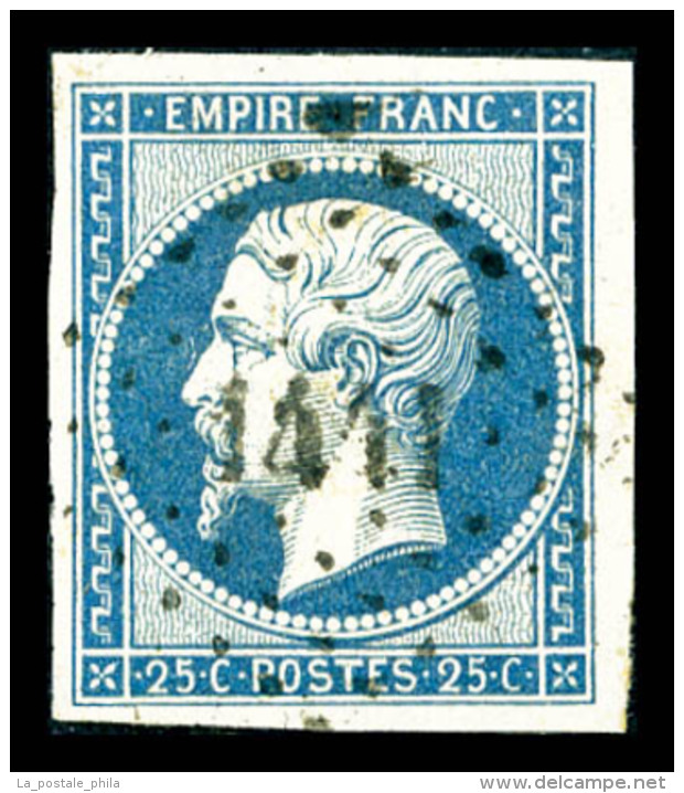 O N°15, 25c Bleu, Obl PC, TB (signé Scheller)   Qualité: O   Cote: 285 Euros - 1853-1860 Napoleon III