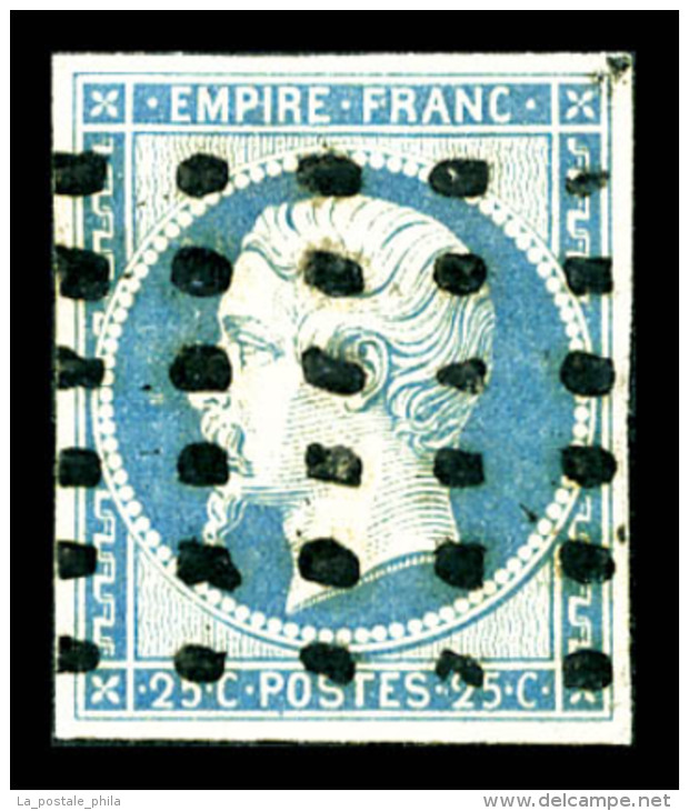 O N°15, 25c Bleu Obl Gros Points Carrés, TTB (signé Brun)   Qualité: O   Cote: 300 Euros - 1853-1860 Napoléon III
