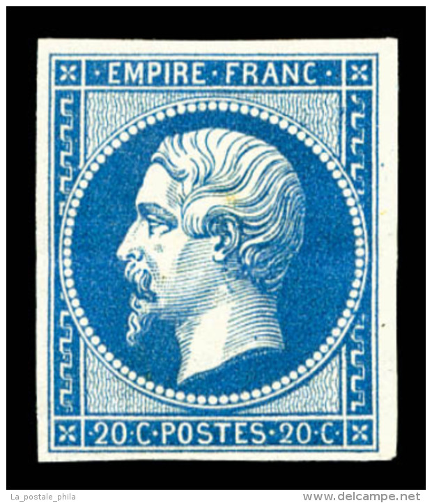 ** N°14B, 20c Bleu Type II, Fraîcheur Postale, SUP (certificats)   Qualité: ** - 1853-1860 Napoléon III