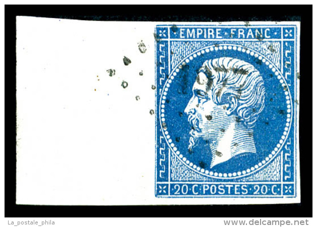 O N°14A, 20c Bleu, Bord De Feuille Latéral, SUP   Qualité: O - 1853-1860 Napoleon III