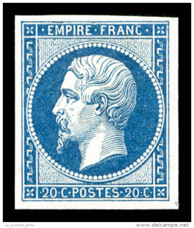 ** N°14A, 20c Type I, Fraîcheur Postale, SUPERBE (certificat)   Qualité: ** - 1853-1860 Napoleon III