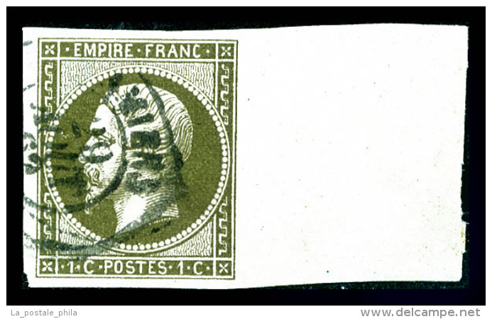 O N°11, 1c Olive, Grand Bord De Feuille, SUP   Qualité: O - 1853-1860 Napoleon III