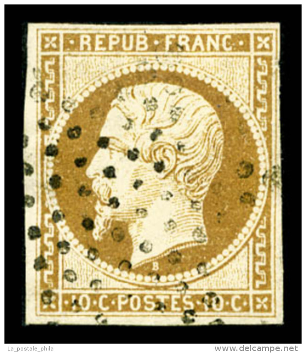 O N°9, 10c Bistre-jaune, TB (signé Scheller/certificat)   Qualité: O   Cote: 750 Euros - 1852 Louis-Napoléon