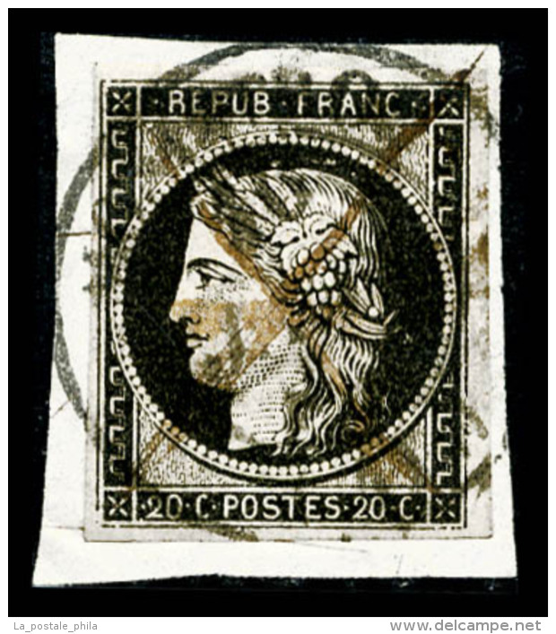 O N°3, 20c Noir Obl Càd Type 14 Du 16 Janvier 1849, TB (signé Scheller/certificat)  ... - 1849-1850 Cérès