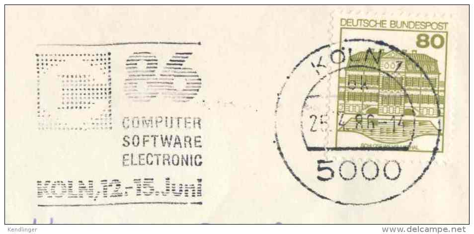 I3  Informatique, Ordinateur, électronique, Foire: Flamme D´Allemagne, 1986 –  Computer, Informatics Traqde Fair Cologne - Informatik