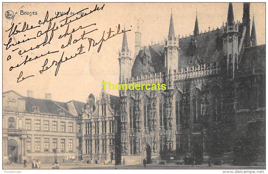 CPA BRUGGE BRUGES  L'HOTEL DE VILLE NELS SERIE 12 NO 78 - Brugge