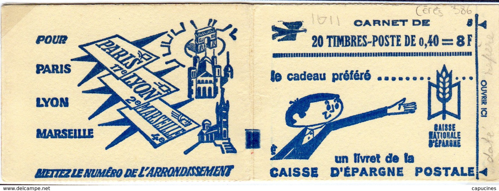 M. De Cheffer 0,40F (1536B**)  Carnet De 20 T (conf. N°5)  N° Presse, Date: Marge Droite, RE à Gauche (ARISTO: 1/165) - Autres & Non Classés