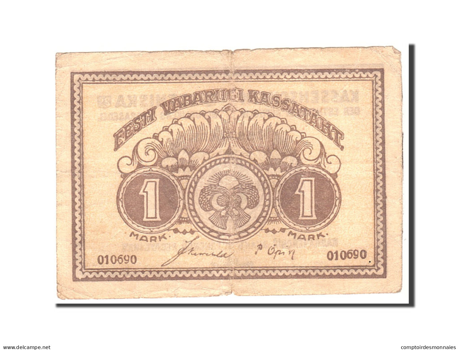 Billet, Estonia, 1 Mark, 1919, Undated, KM:43a, TTB - Estland