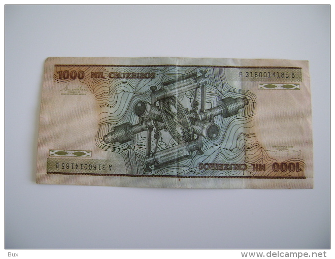 BRAZIL - BANCO CENTRAL Do BRASIL - 1000 CRUZEIROS   BILLET  PAPER  MONEY  +++++ - Brazil