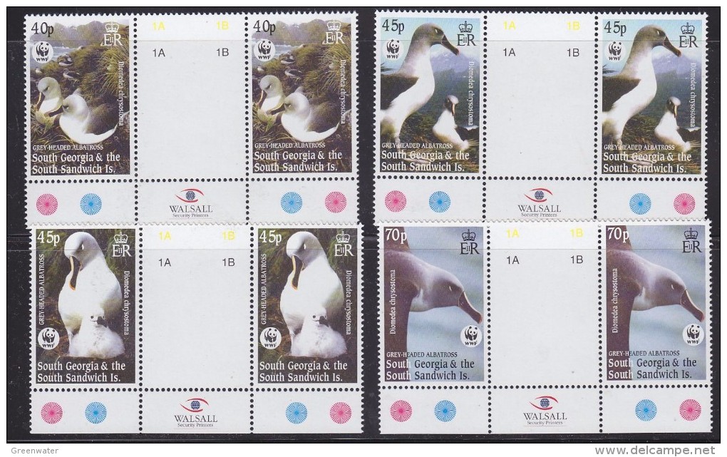 South Georgia 2003 WWF/Grey Headed Albatross 4v Gutter  "Walsall" ** Mnh (32503) - Zuid-Georgia