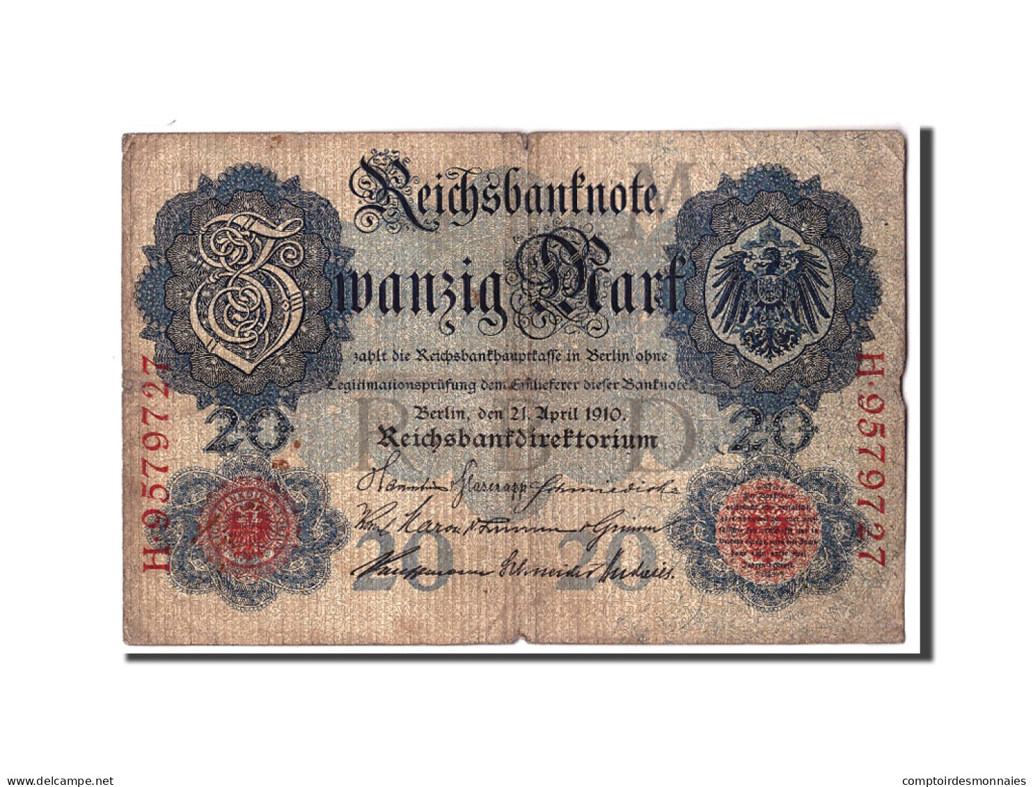 Billet, Allemagne, 20 Mark, 1910, 1910-04-21, KM:40b, B - 20 Mark