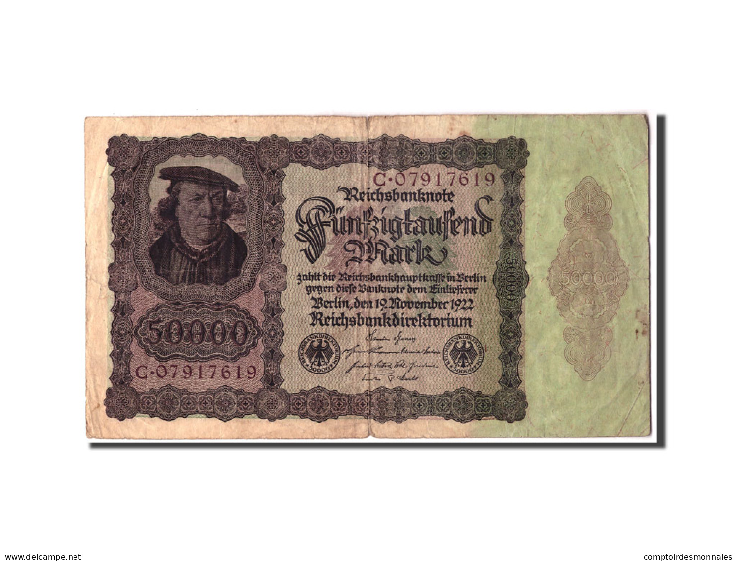 Billet, Allemagne, 50,000 Mark, 1922, 1922-11-19, KM:79, B - 50.000 Mark