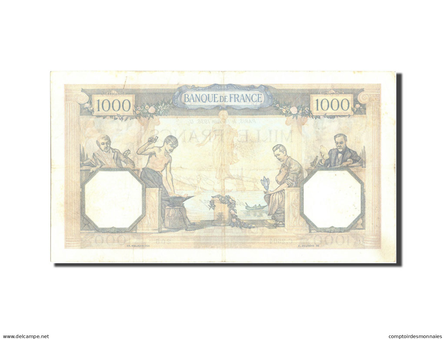 Billet, France, 1000 Francs, 1 000 F 1927-1940 ''Cérès Et Mercure'', 1936 - 1 000 F 1927-1940 ''Cérès Et Mercure''