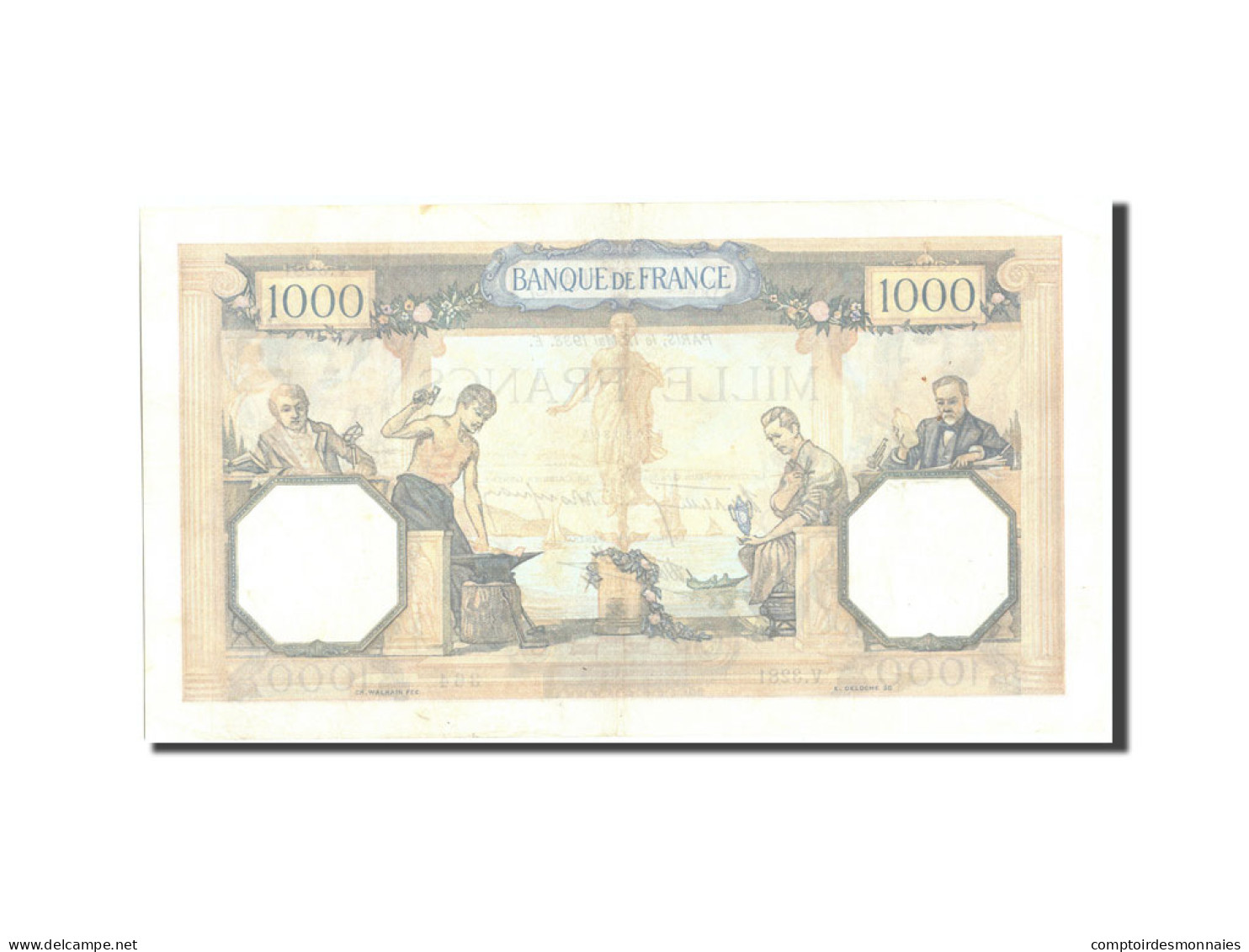 Billet, France, 1000 Francs, 1 000 F 1927-1940 ''Cérès Et Mercure'', 1938 - 1 000 F 1927-1940 ''Cérès Et Mercure''