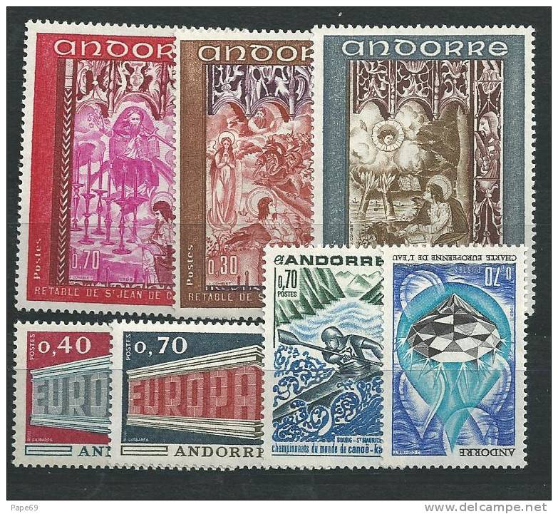 Andorre Français N°194 / 200 XX Année Complète 1969  ;  7 Valeurs, Sans Charnière, TB - Volledige Jaargang