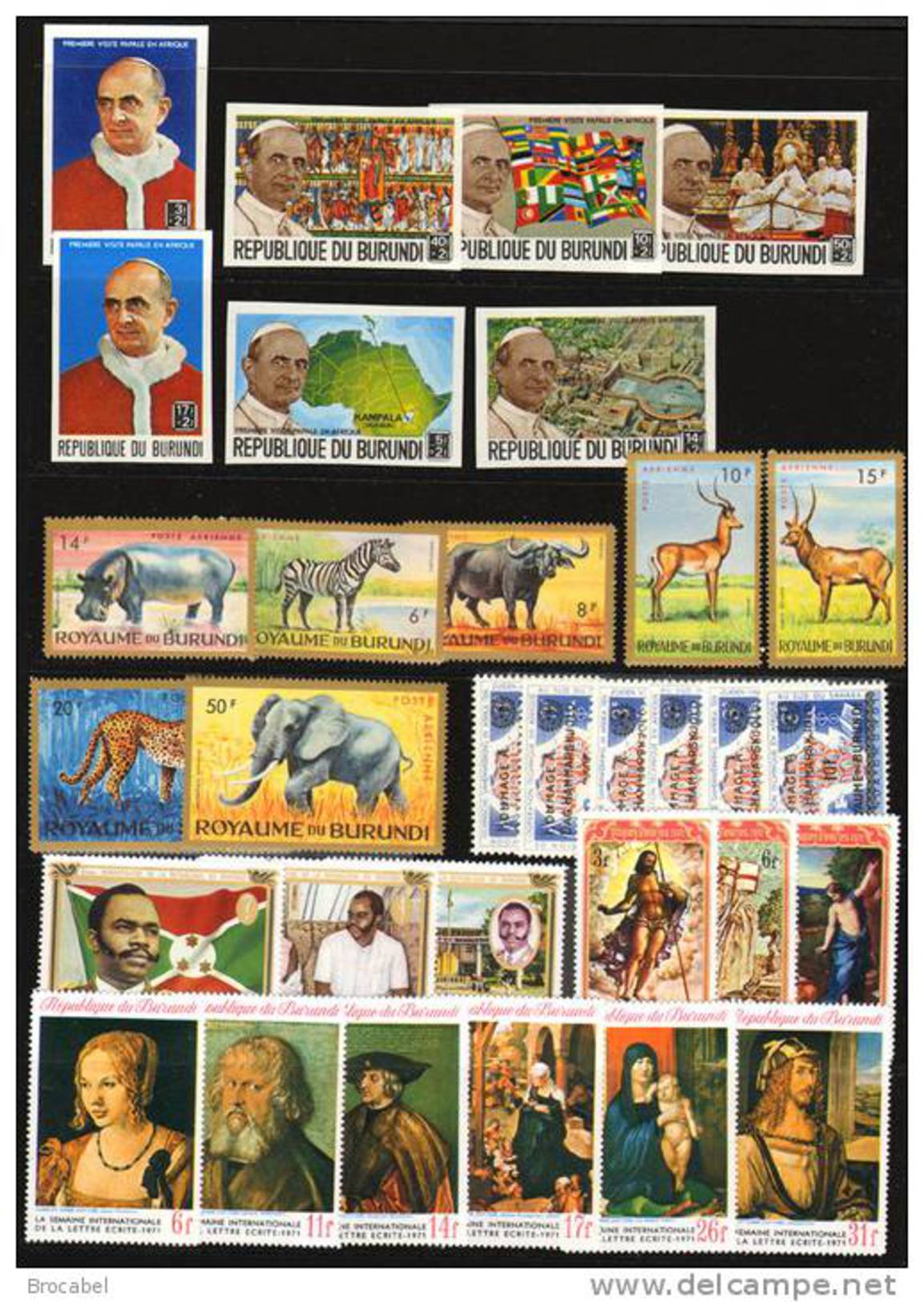 Burundi Small Collection** - MNH-  More Then 250 Stamps,  Cote 350 Euro++ SANS RESERVE Sart 1 Euro - Sammlungen