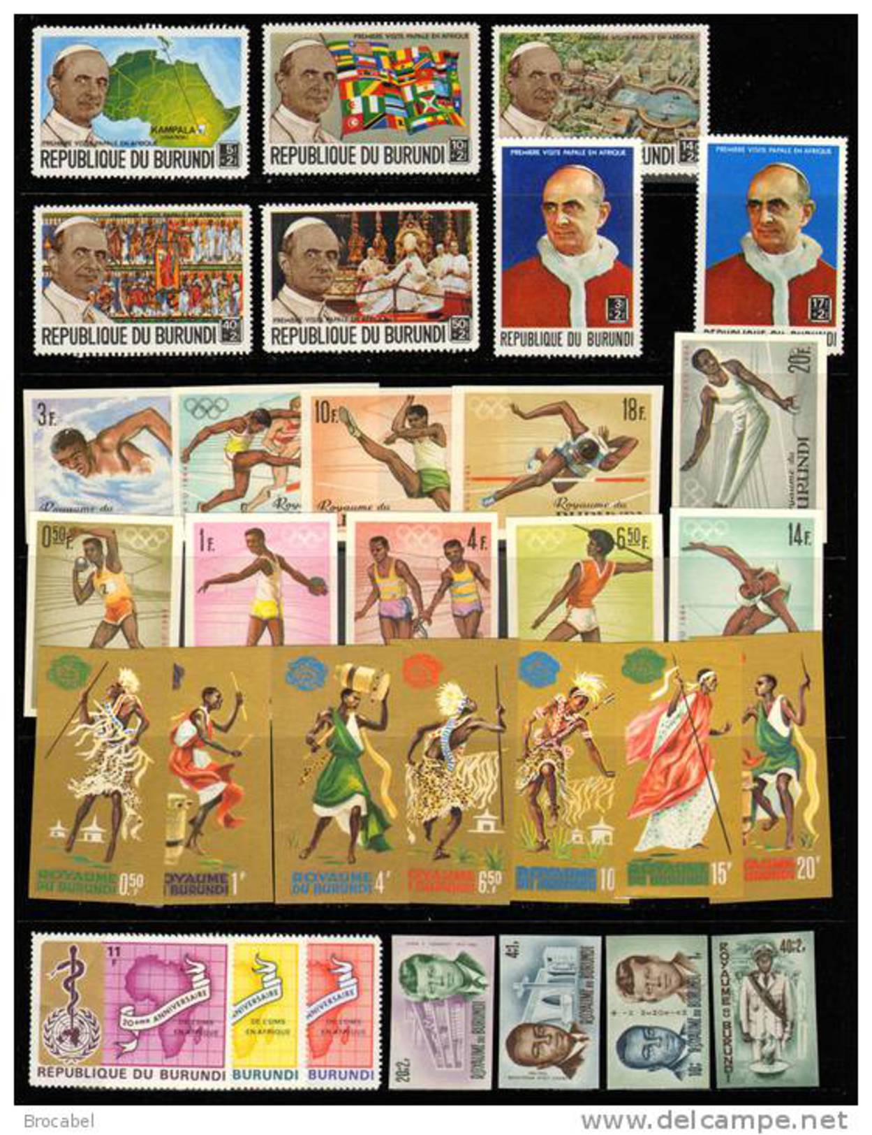 Burundi Small Collection** - MNH-  More Then 250 stamps,  Cote 350 Euro++ SANS RESERVE Sart 1 Euro