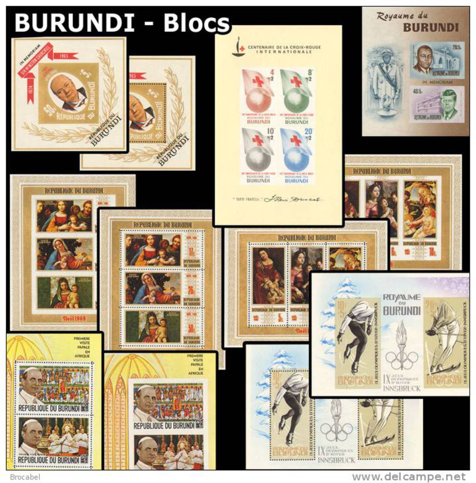 Burundi Small Collection** - MNH-  More Then 250 stamps,  Cote 350 Euro++ SANS RESERVE Sart 1 Euro