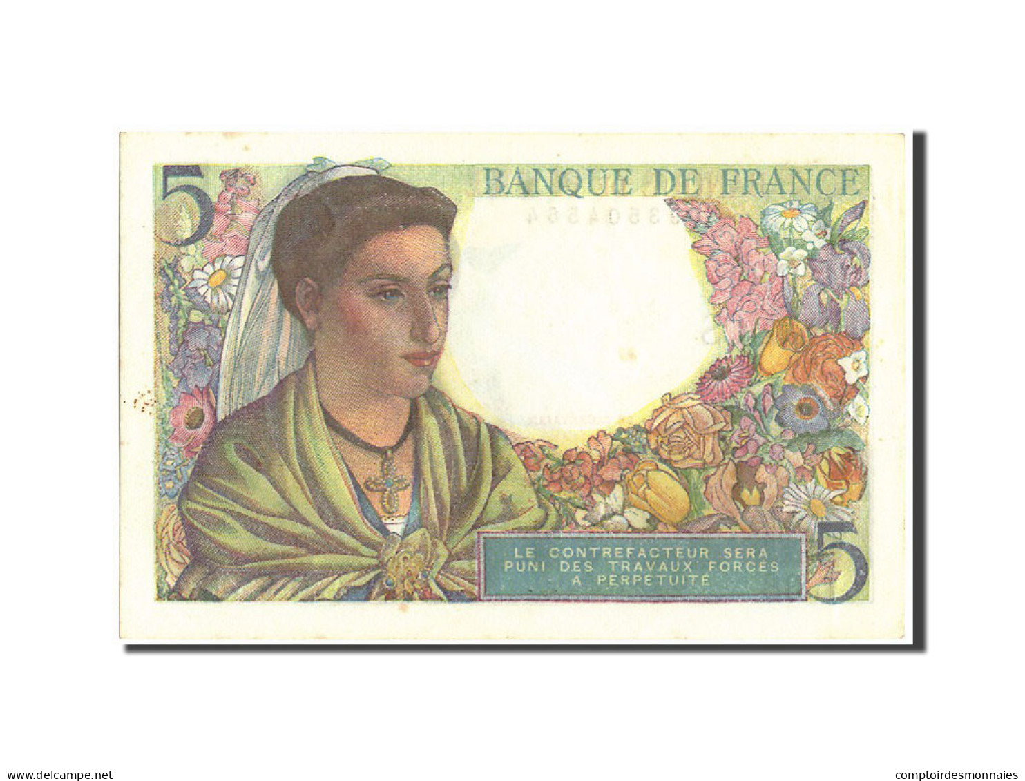 Billet, France, 5 Francs, 5 F 1943-1947 ''Berger'', 1943, 1943-07-22, SUP - 5 F 1943-1947 ''Berger''