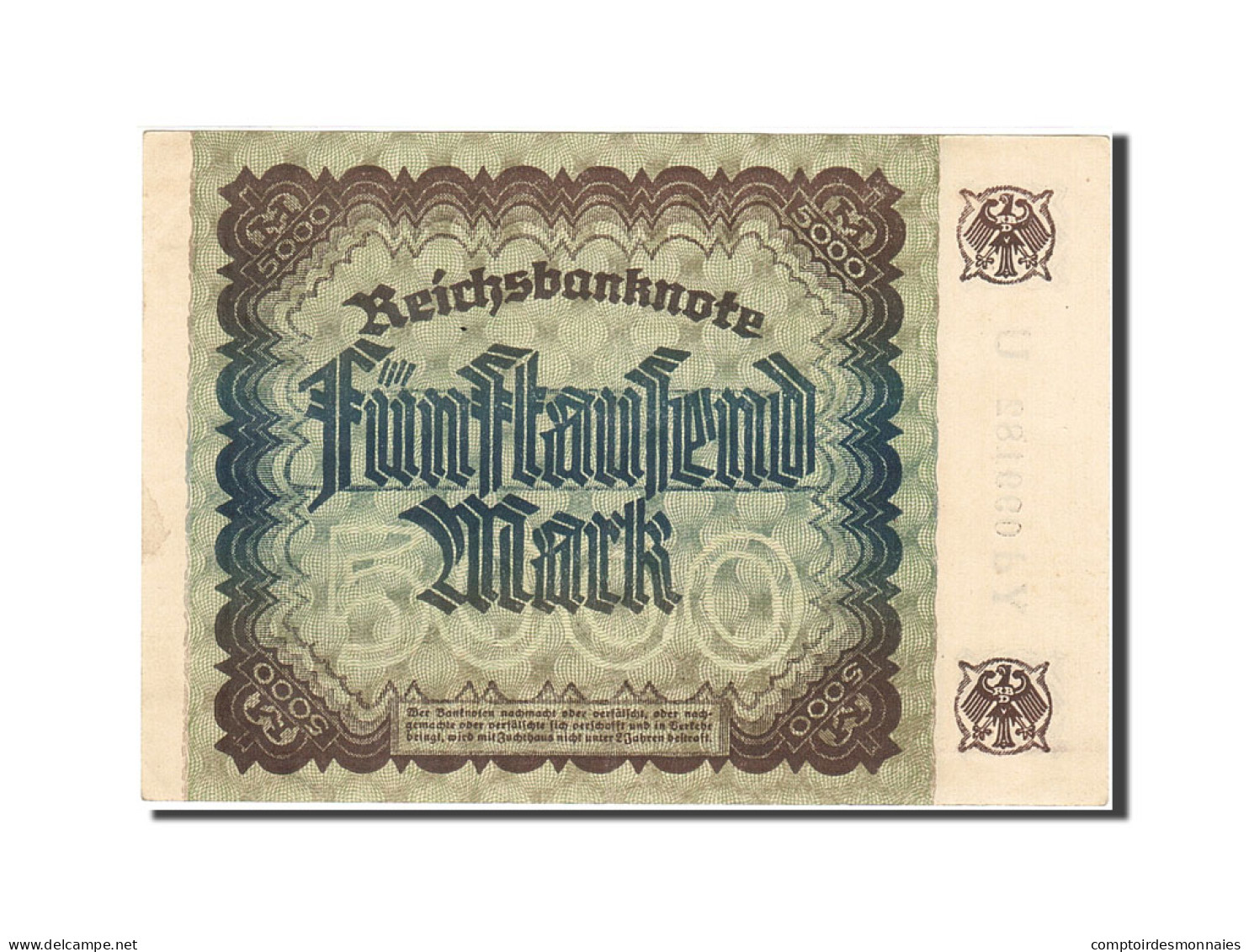 Billet, Allemagne, 5000 Mark, 1922-1923, 1922-12-02, KM:81a, SUP - 5000 Mark