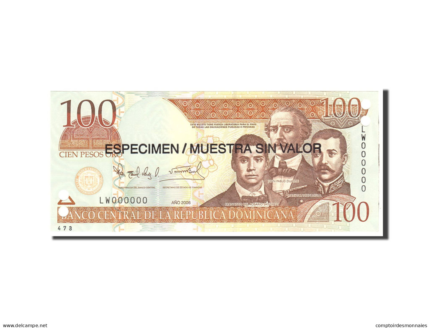 Billet, Dominican Republic, 100 Pesos Oro, 2006, Undated, KM:177s1, NEUF - Dominicaine