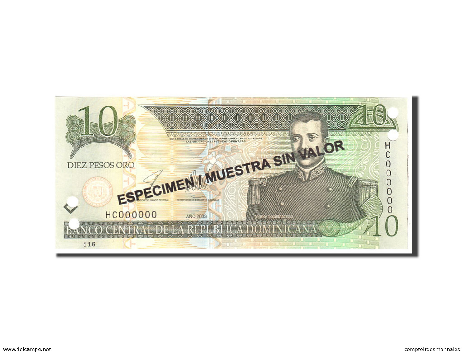 Billet, Dominican Republic, 10 Pesos Oro, 2003, Undated, KM:168s3, NEUF - Dominicaine