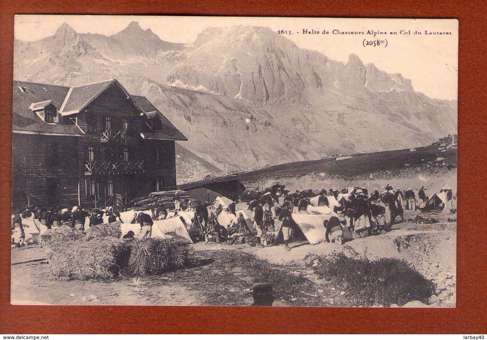 1 Cpa Halte De Chasseurs Alpins Au Col Du Lautaret - Manoeuvres