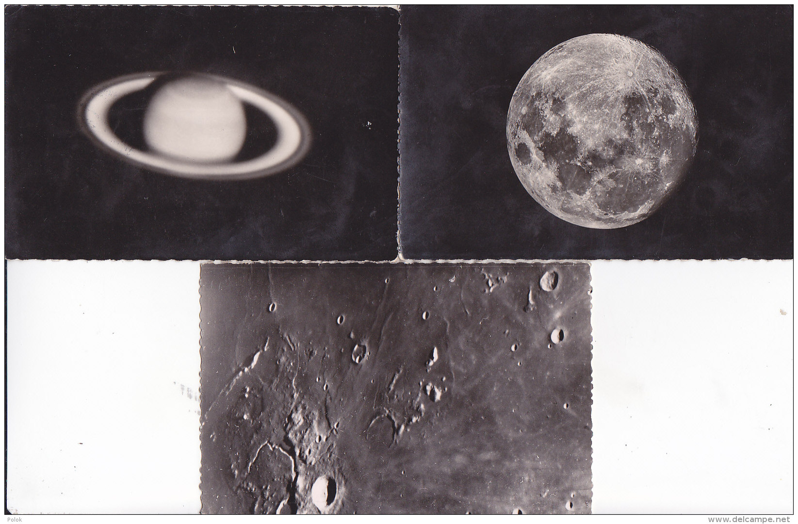 Be - Lot De 3 Cpsm De Saturne Et De La Lune - Observatoire Du Pic Du Midi - Bagnères De Bigorre - Sterrenkunde