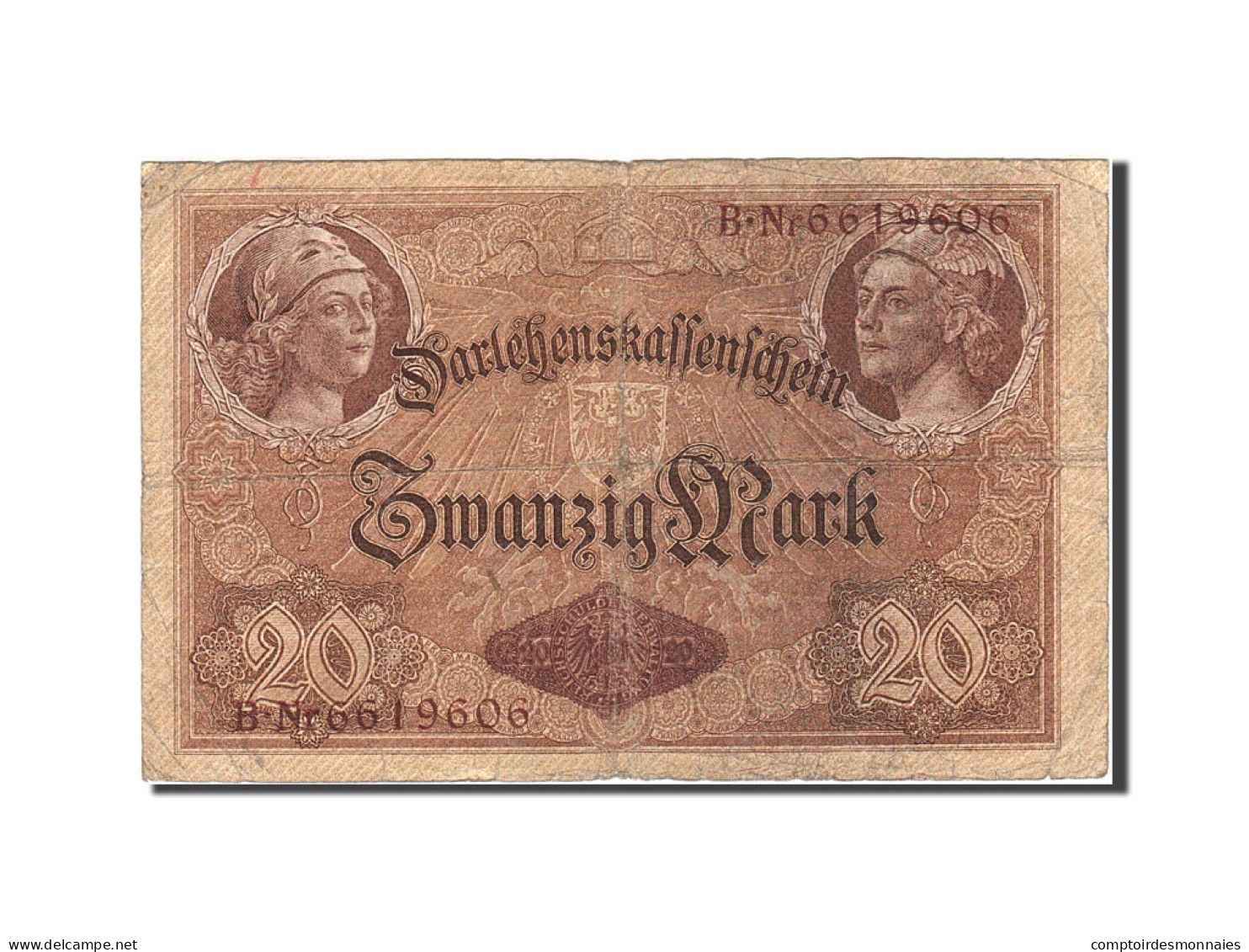 Billet, Allemagne, 20 Mark, 1914, 1914-08-05, KM:48b, B+ - 20 Mark