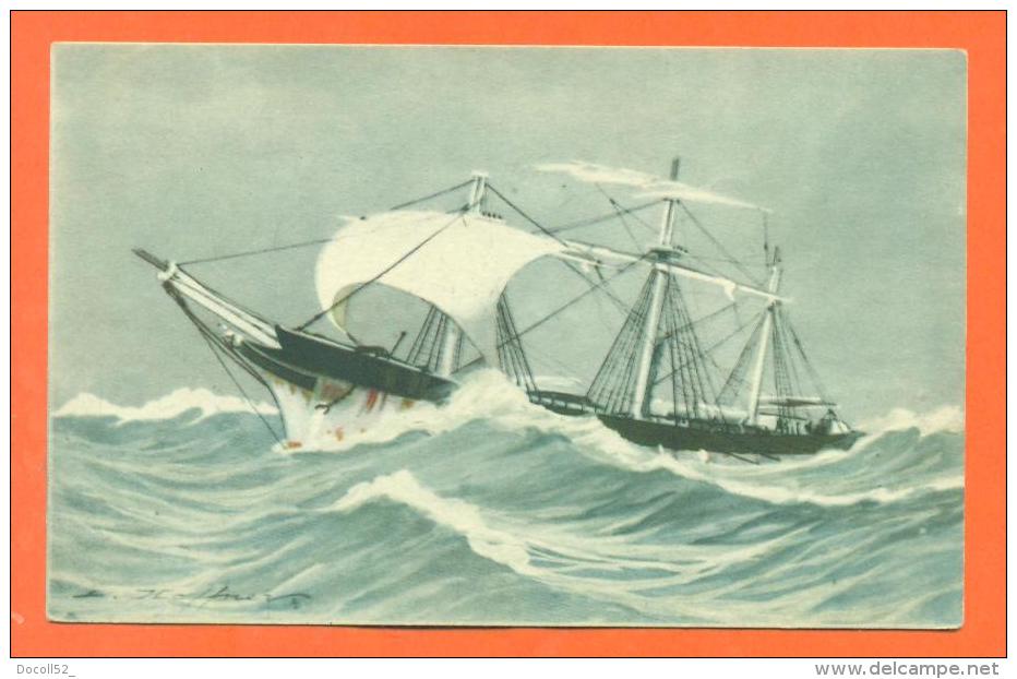 CPA  Illustrateur HAFFNER - Bateau - Voilier - Vaisseau  " En Fuite " - Haffner