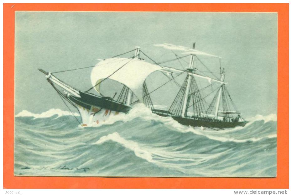 CPA  Illustrateur HAFFNER - Bateau - Voilier - Vaisseau  " En Fuite " - Haffner