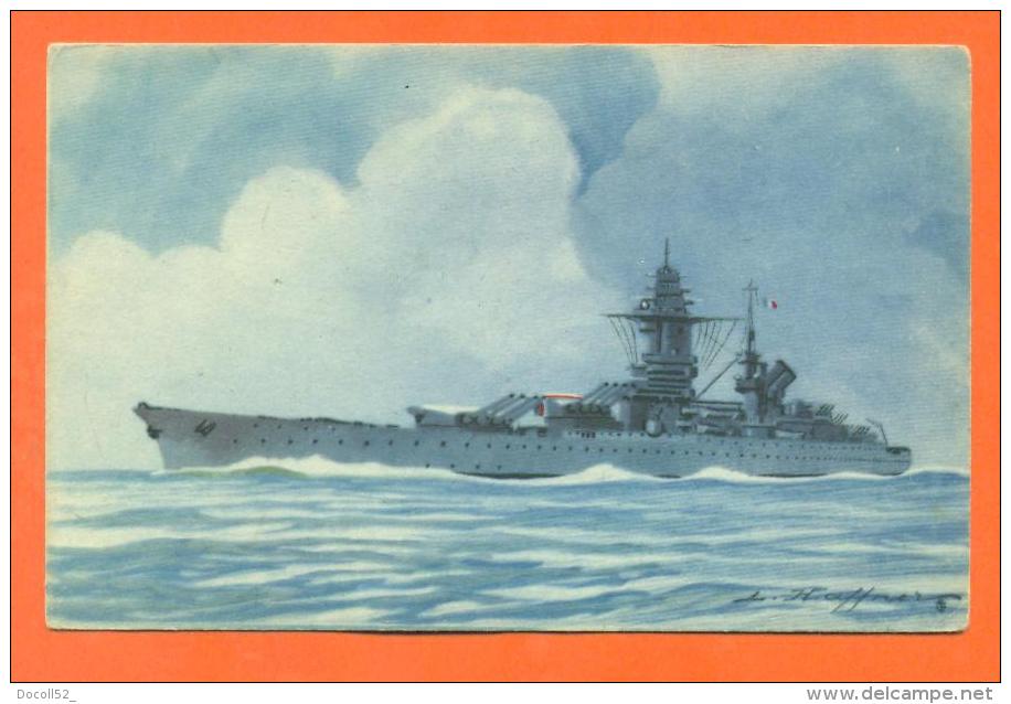 CPA  Illustrateur HAFFNER - Bateau  " Cuirassé Richelieu " - Haffner