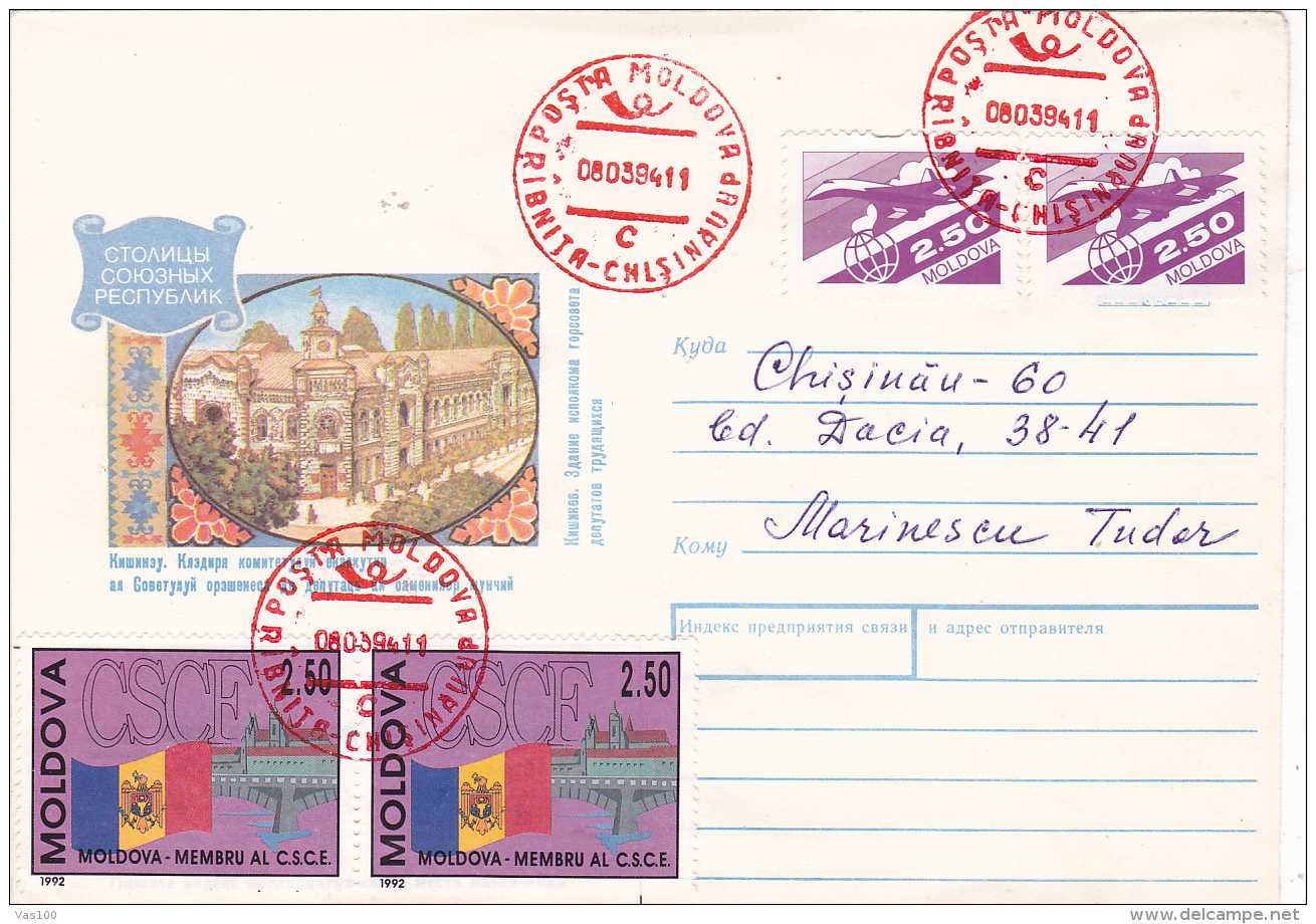 #BV3546 PLANE, CONCORDE STAMPS ON COVER, 1994, MOLDOVA. - Moldova