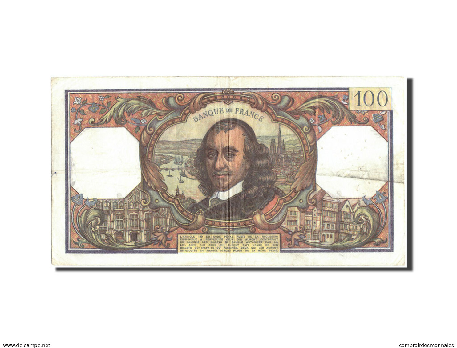 Billet, France, 100 Francs, 100 F 1964-1979 ''Corneille'', 1977, 1977-02-04 - 100 F 1964-1979 ''Corneille''