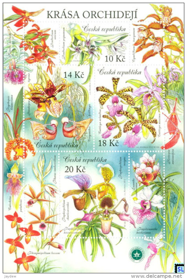Czech Republic Stamps 2012, Beauty Of Orchids, Flowers, MS - Other & Unclassified