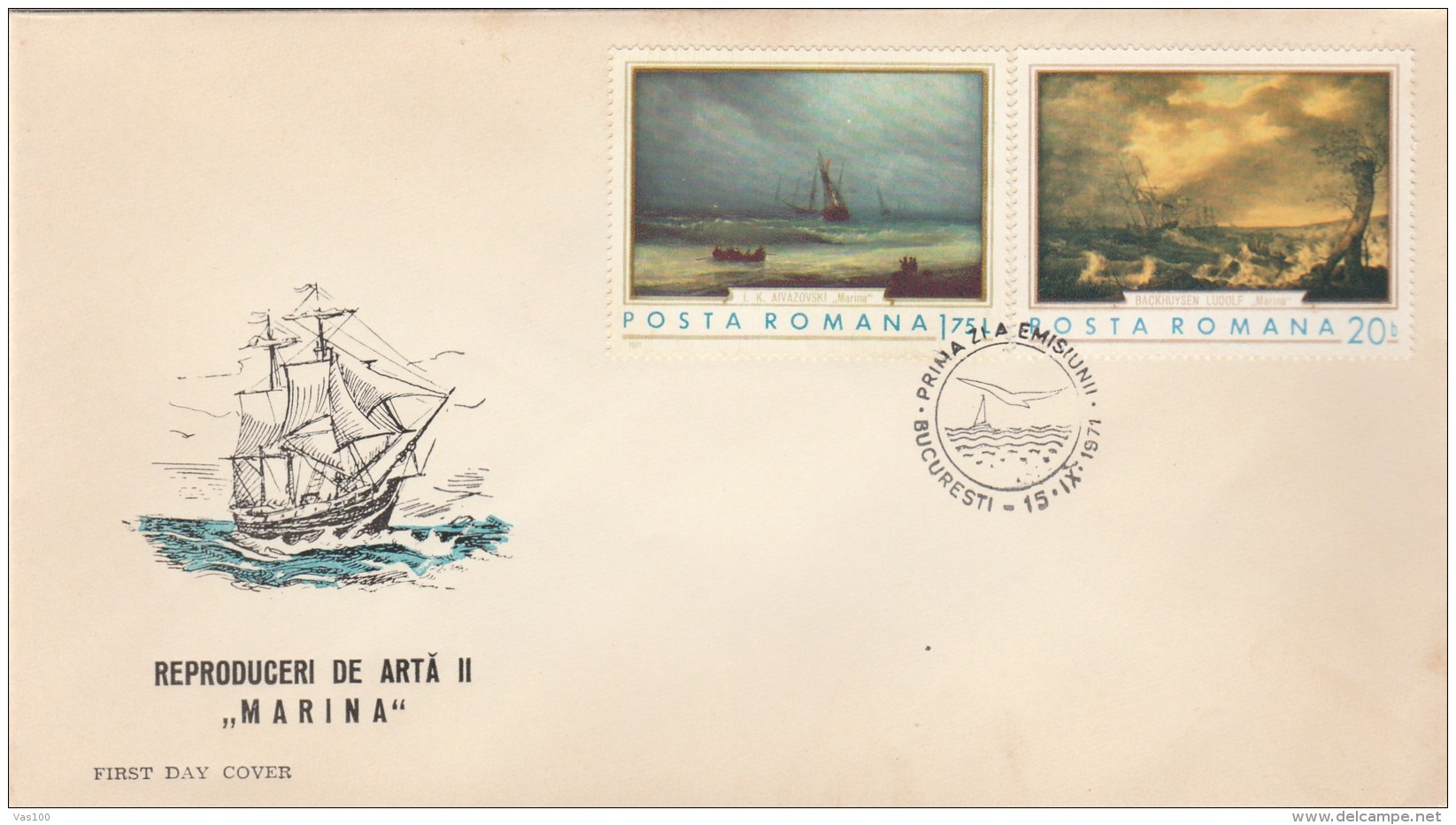 #T225  NAVY ART, SHIPS, PAINTINGS, COVERS FDC X 3, 1971, ROMANIA. - FDC