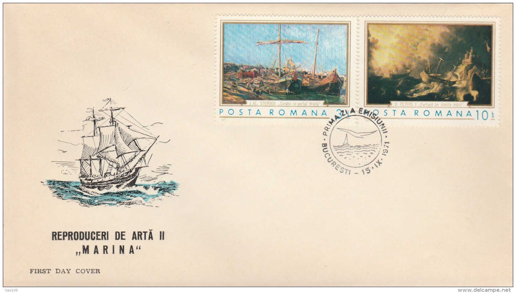 #T225  NAVY ART, SHIPS, PAINTINGS, COVERS FDC X 3, 1971, ROMANIA. - FDC