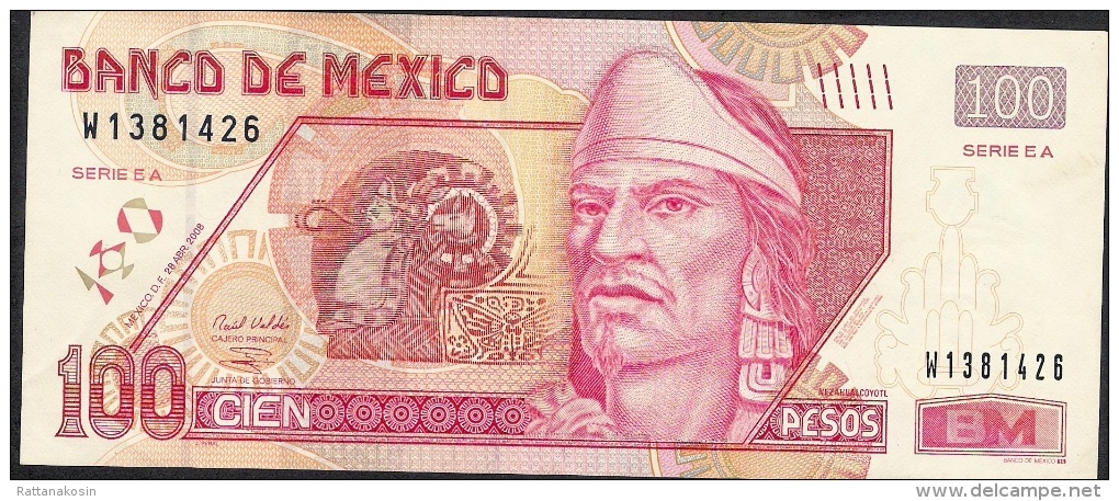 MEXICO P118m  100 PESOS  28.4.2008 Serie EA       VF - Mexico