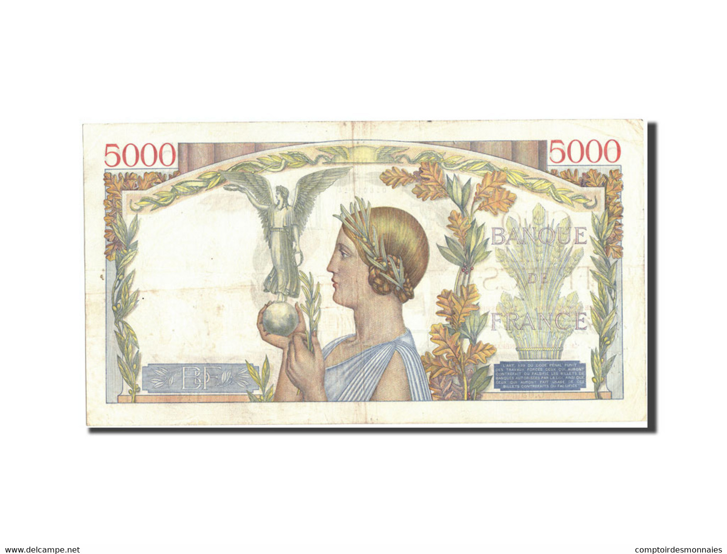 Billet, France, 5000 Francs, 5 000 F 1934-1944 ''Victoire'', 1938, 1938-12-08 - 5 000 F 1934-1944 ''Victoire''