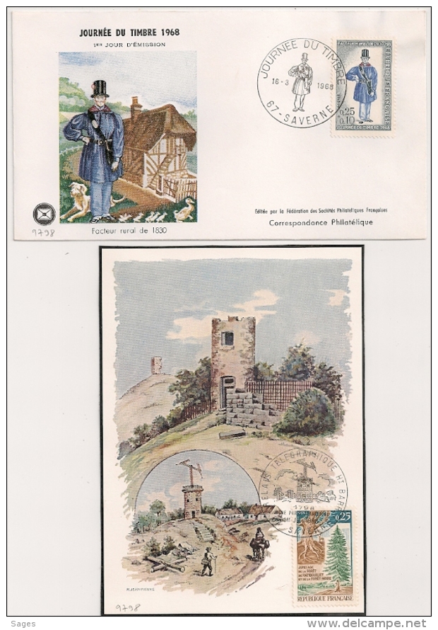 SAVERNE Bas Rhin Alsace. JOURNEE DU TIMBRE. RELAIS TELEGRAPHIQUE. 1968 - 1960-1969