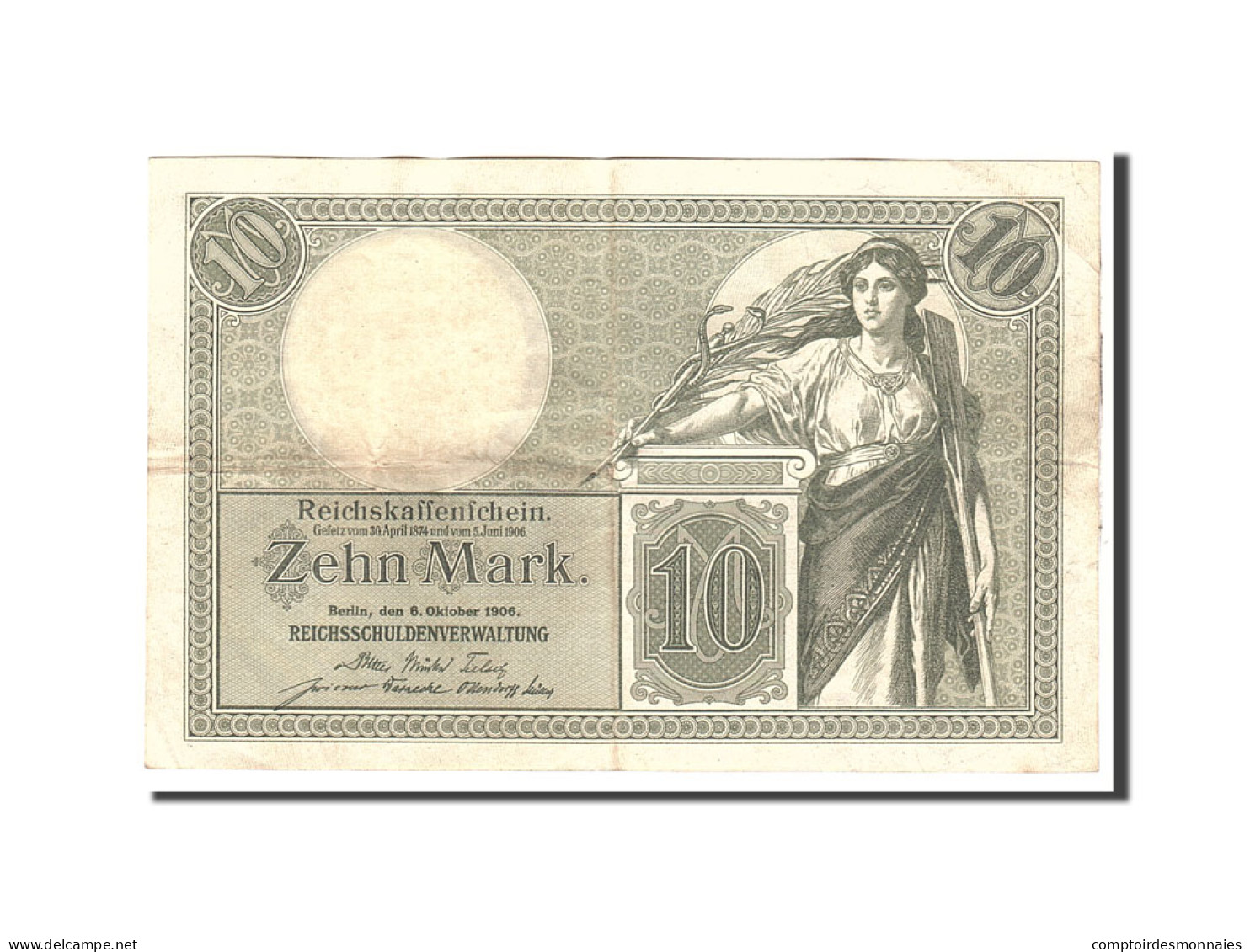 Billet, Allemagne, 10 Mark, 1906, 1906-10-06, KM:9b, TTB+ - 10 Mark