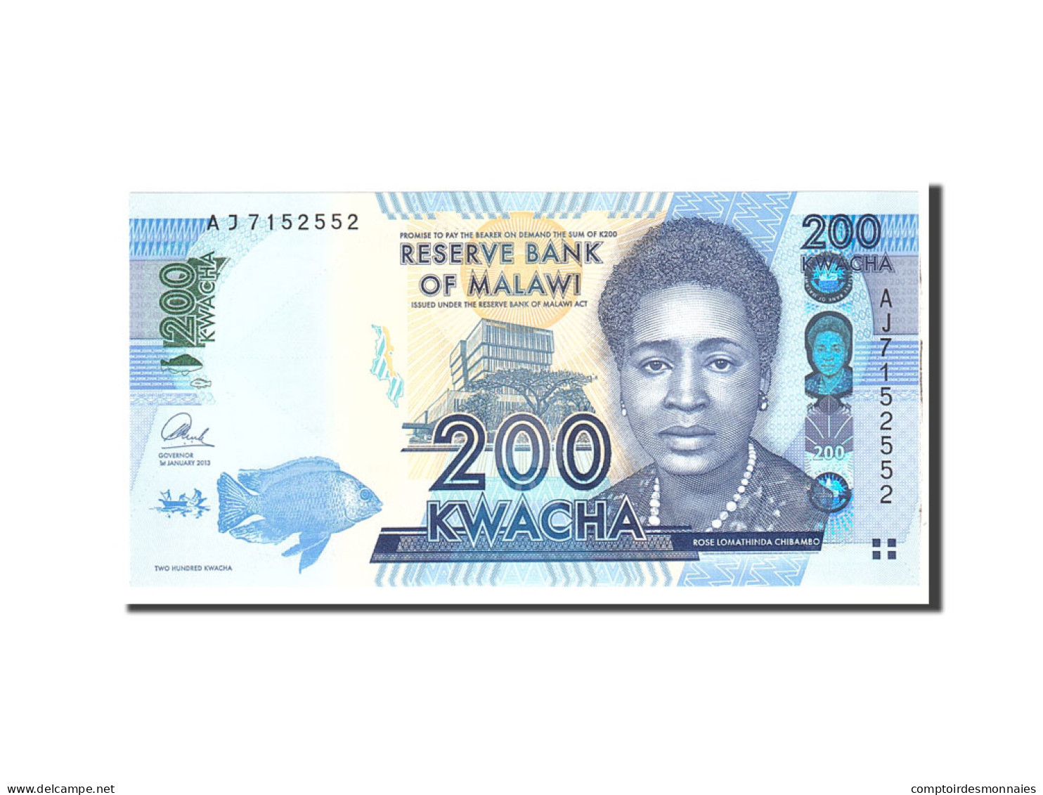 Billet, Malawi, 200 Kwacha, 2013, Undated, KM:60, NEUF - Malawi