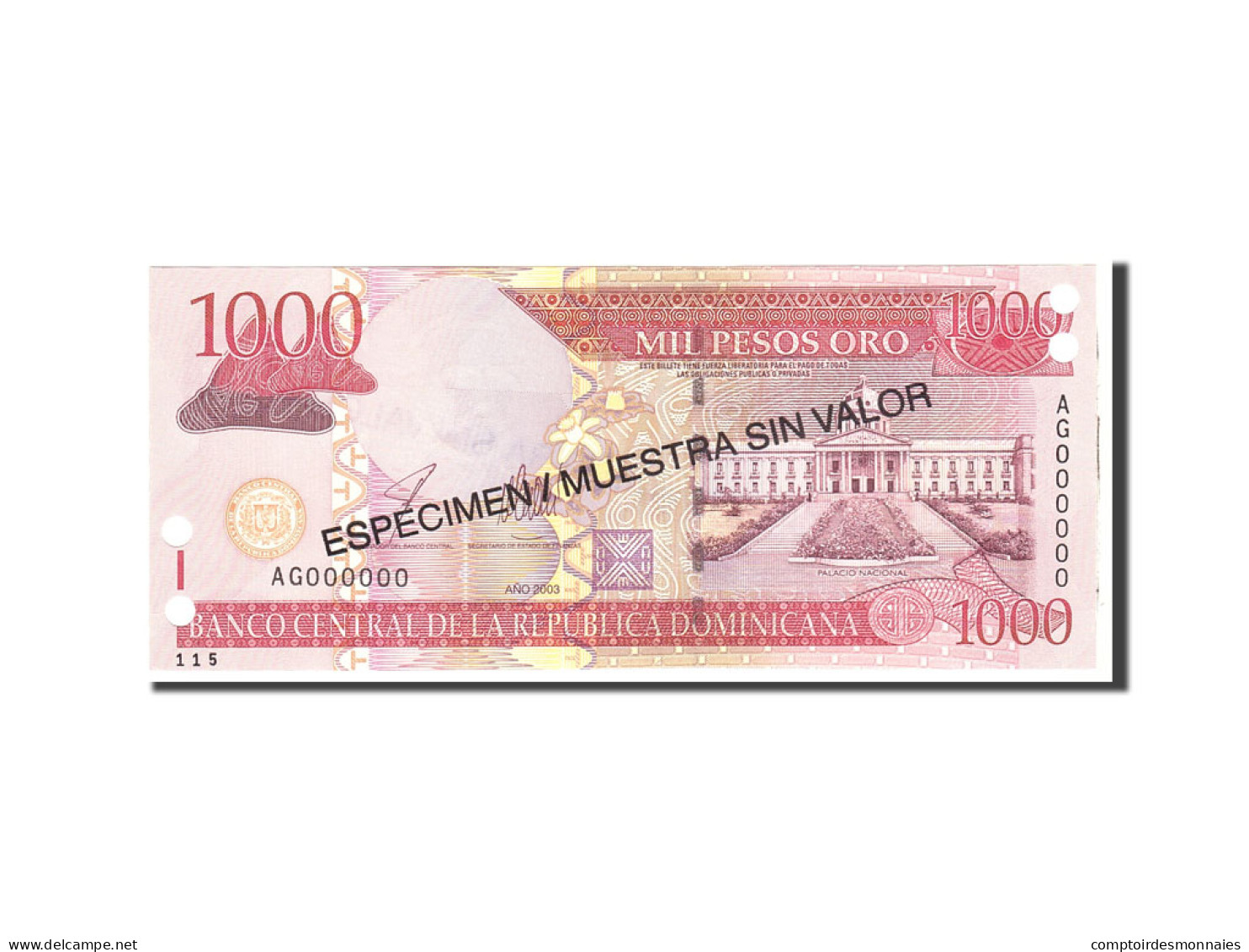 Billet, Dominican Republic, 1000 Pesos Oro, 2003, Undated, KM:173s2, NEUF - Dominicaine