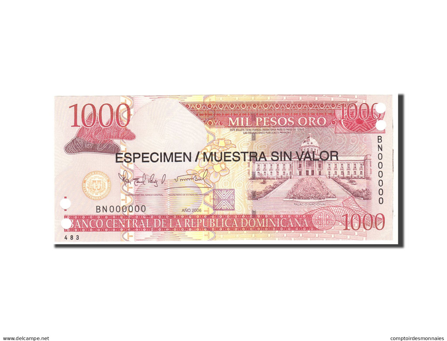 Billet, Dominican Republic, 1000 Pesos Oro, 2006, Undated, KM:180s1, NEUF - Dominicana