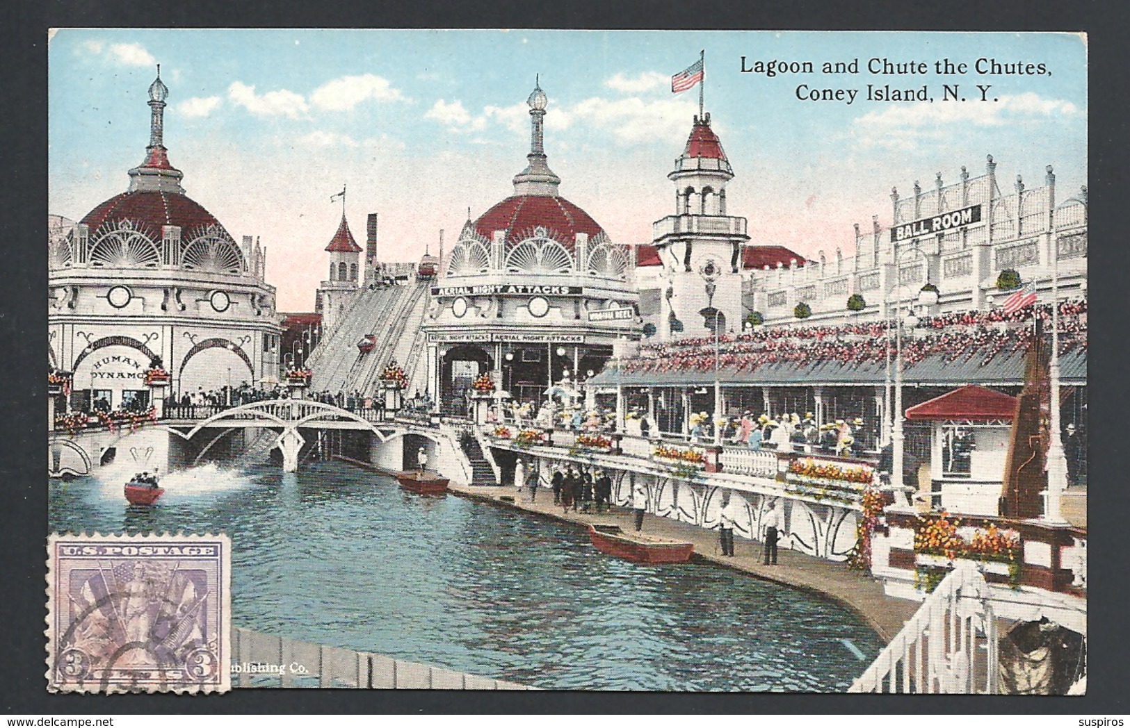 USA, CONEY ISLAND NYORK LAGOON AND CHUTE THE CHUTES. TRAVELLED - Brooklyn