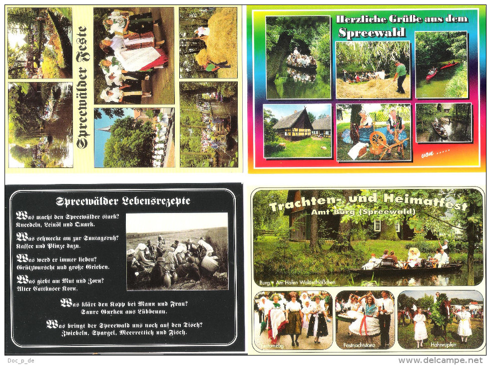 Deutschland - 4 AK - Spreewald - Blotach - Tracht - Rachten - Folklore - Feste - Costume - Luebben (Spreewald)