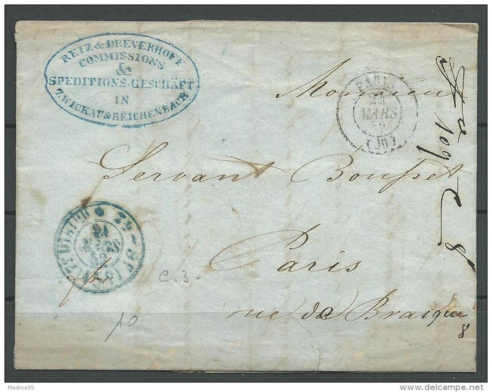 FRANCE: OBLIT., L. Sans Tp, Av. Cad Taxe Bleu, B - Frankobriefe