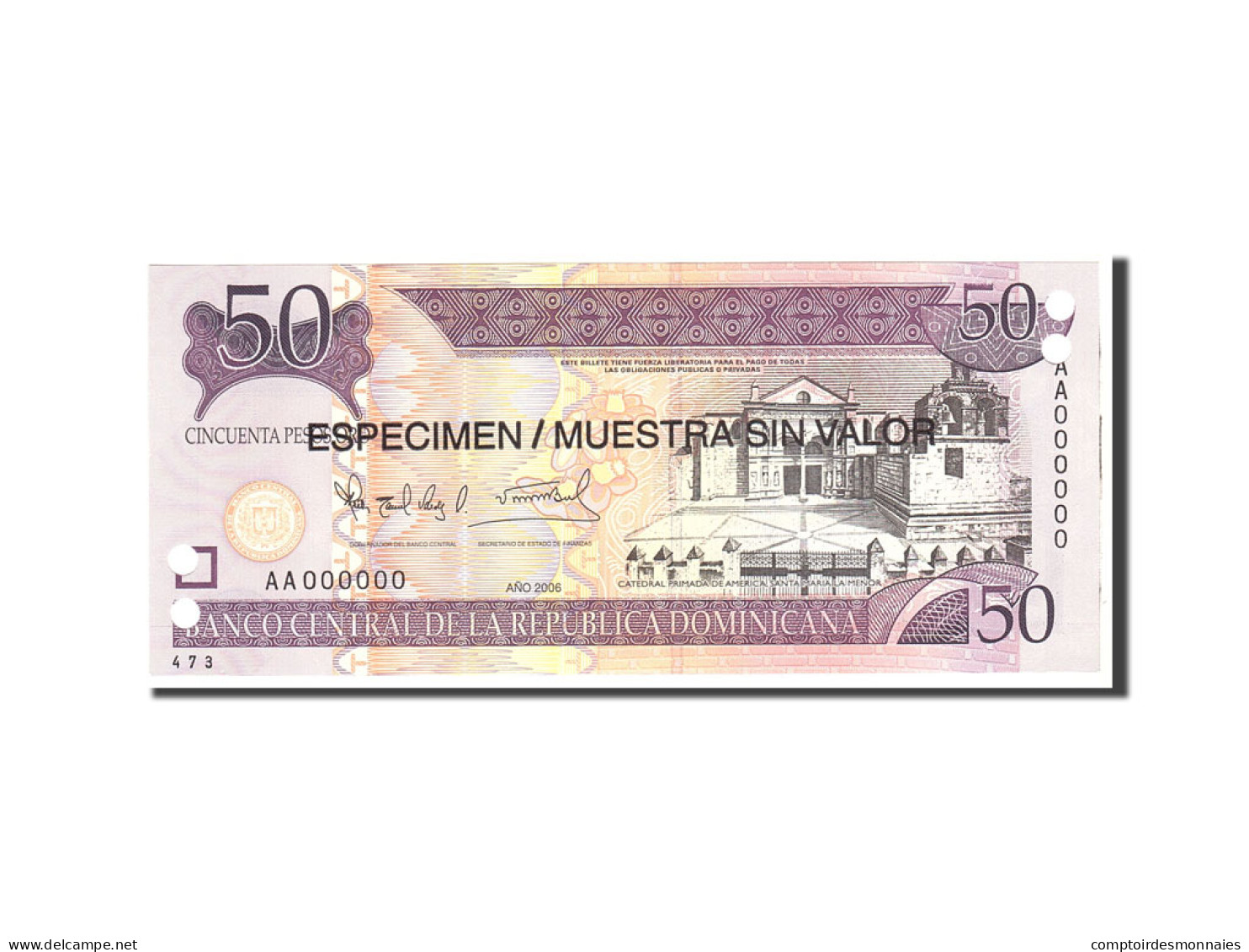 Billet, Dominican Republic, 50 Pesos Oro, 2006, Undated, KM:176s1, NEUF - Dominicaine