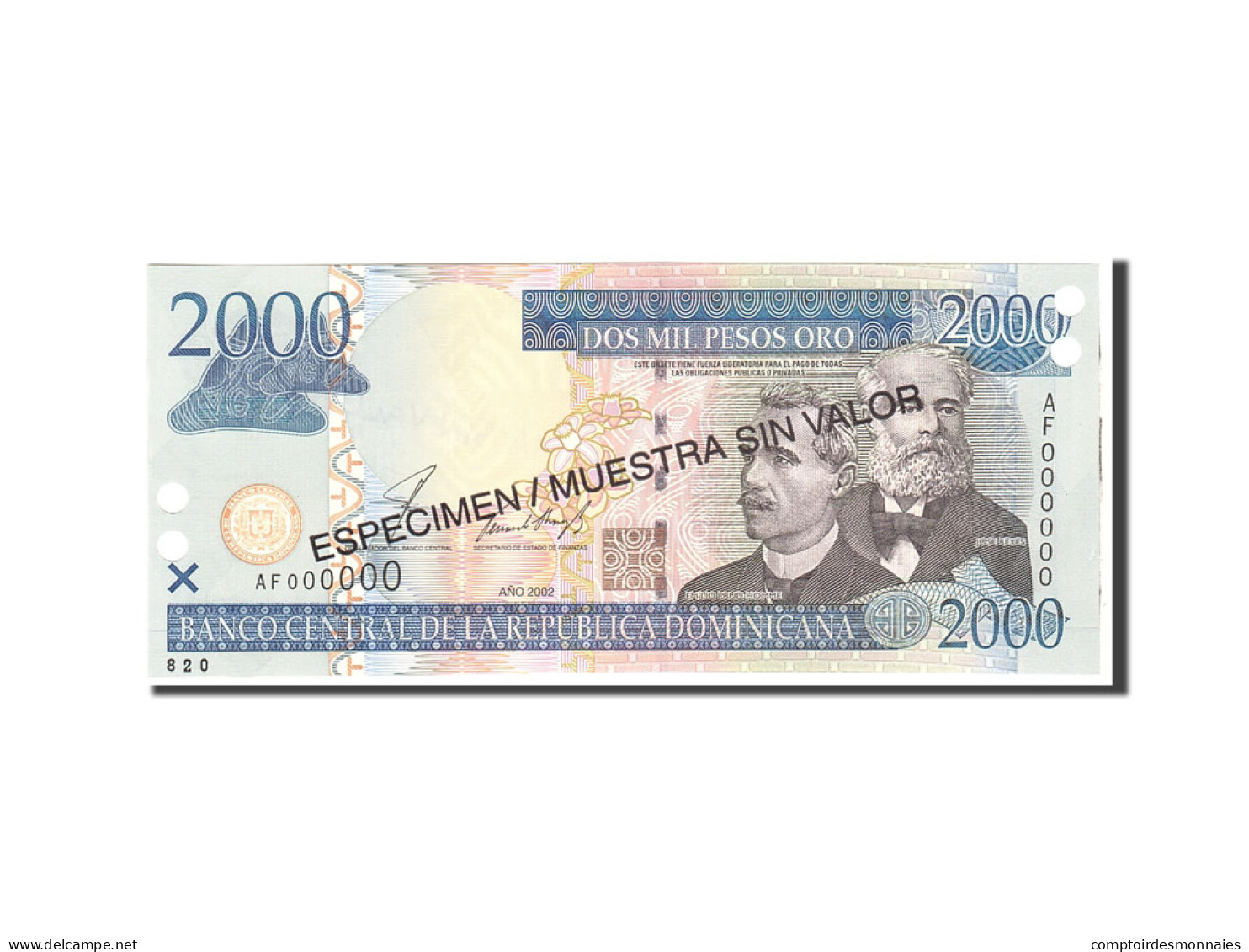 Billet, Dominican Republic, 2000 Pesos Oro, 2002, Undated, KM:174s1, NEUF - Dominikanische Rep.